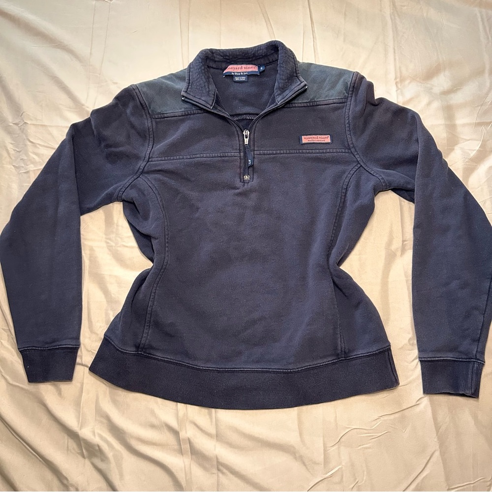 Vineyard Vines Navy Blue long sleeve Shep shirt 1/4 zip pullover